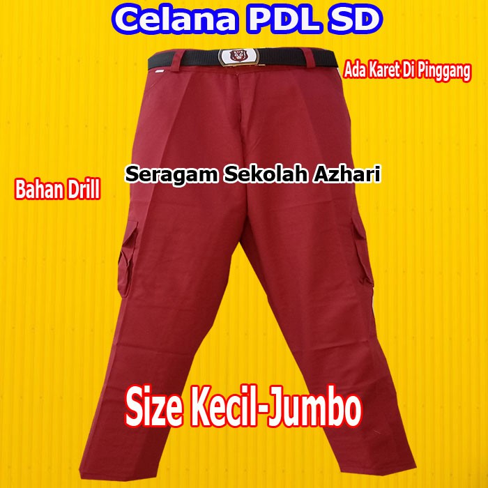 CELANA SEKOLAH SD PDL MERAH PANJANG LAKI LAKI-CELANA ANAK SD MERAH-CELANA PDL SERAGAM SD-SERAGAM SEK