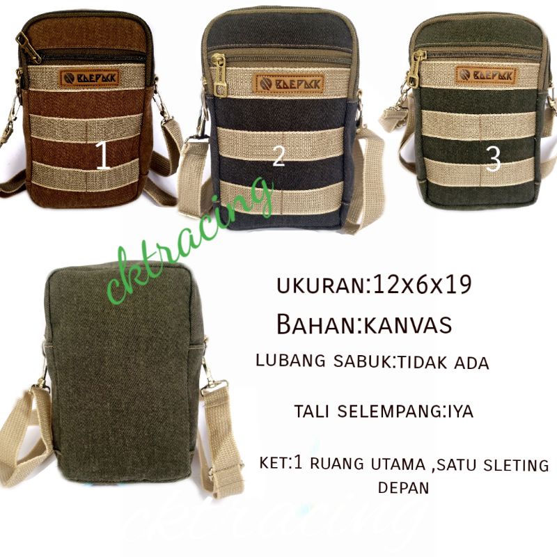 tas selempang mini kanvas tactocal army tas hp sarung hp outdoor