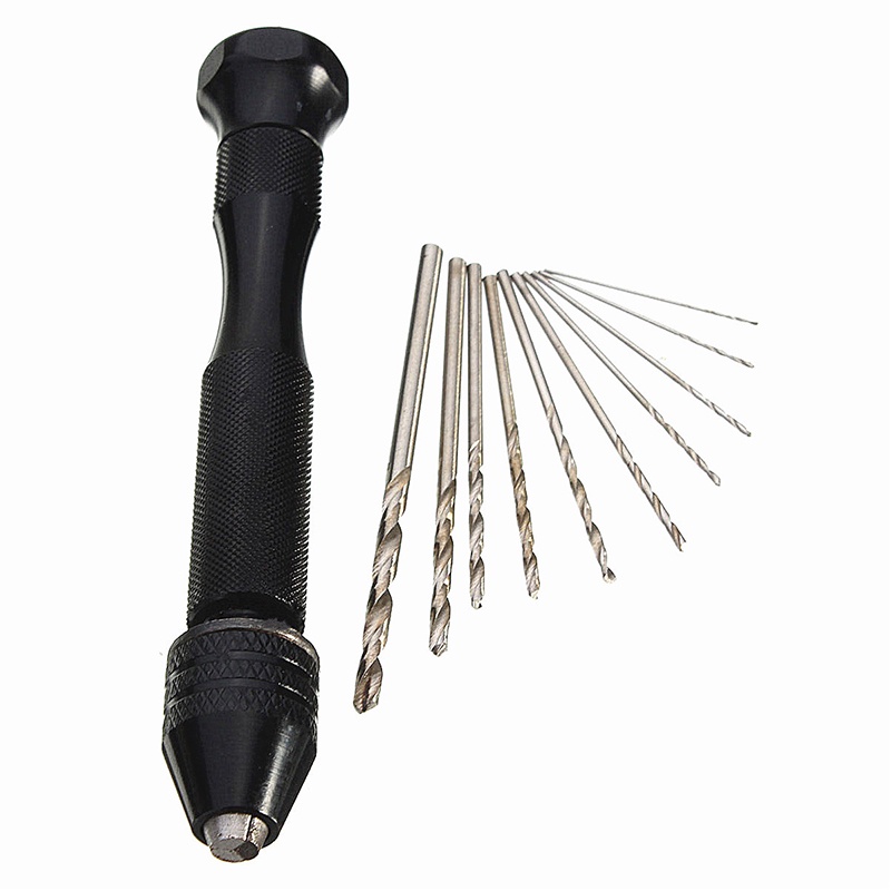 Taffware Bor Tangan Manual HSS Twist Drills dengan 10 Mata Bor - 3003 - Black