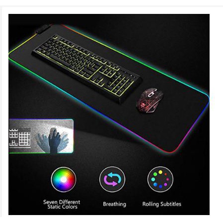 [TOSERBA_EMAK] - Gaming Mouse Pad Glowing RGB LED High Precision 300 x 780 x 4 mm - GMS-WT5 - Black