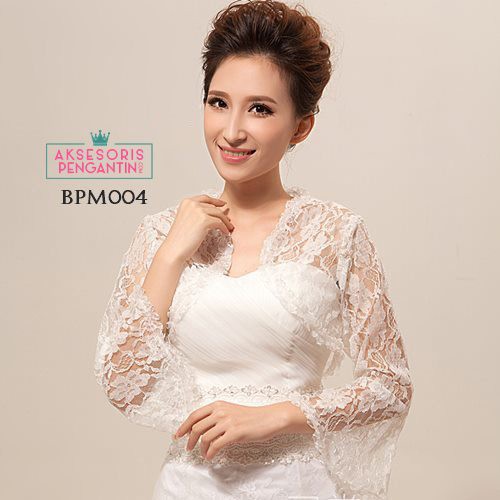 [SIAP KIRIM] BOLERO PESTA PENGANTIN MODERN CARDIGAN WEDDING WANITA PUTIH BPM004