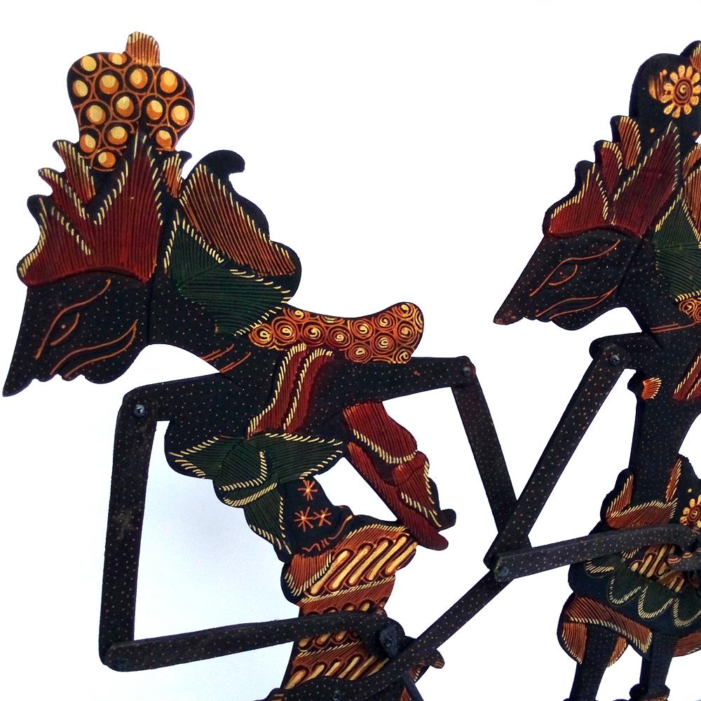 Miniatur Wayang Kayu Batik Rama Shinta - Ukuran L 45x17x0.8 cm