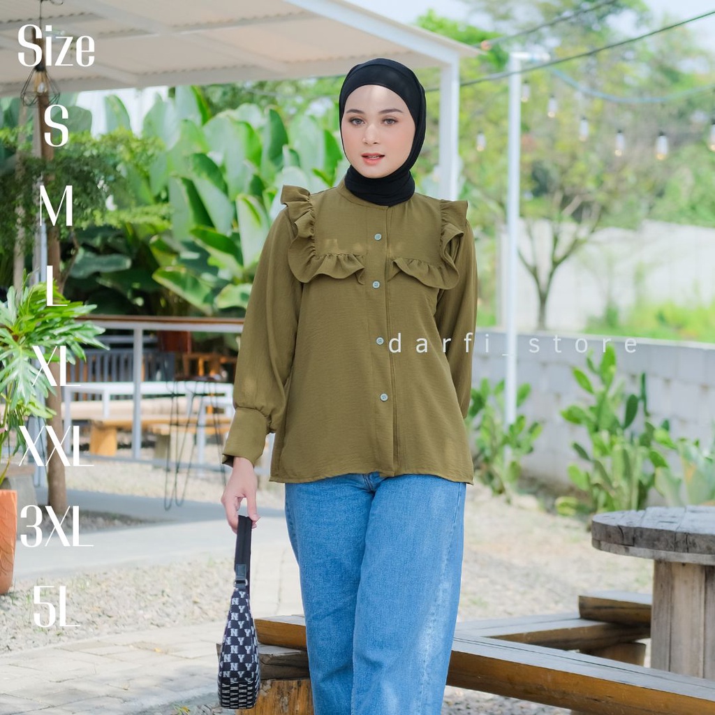 Mecca Blouse - Ukuran S M L XL XXL XXXL 5L - Blouse Jumbo - Kemeja Jumbo