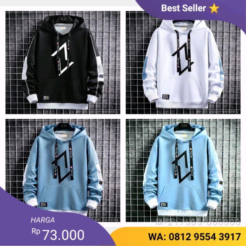 OUTERWEAR PRIA JAKET HOODIE AV VJAG-204Variasi：hitam,putih ,abu,biru,marun