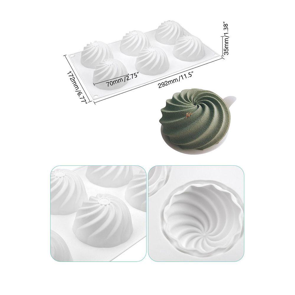 Preva 3D Spiral Hemisphere DIY Craft Jelly Dome Sabun Lilin Cetakan Alat Dekorasi Kue 6 Cavity Mousse Molds