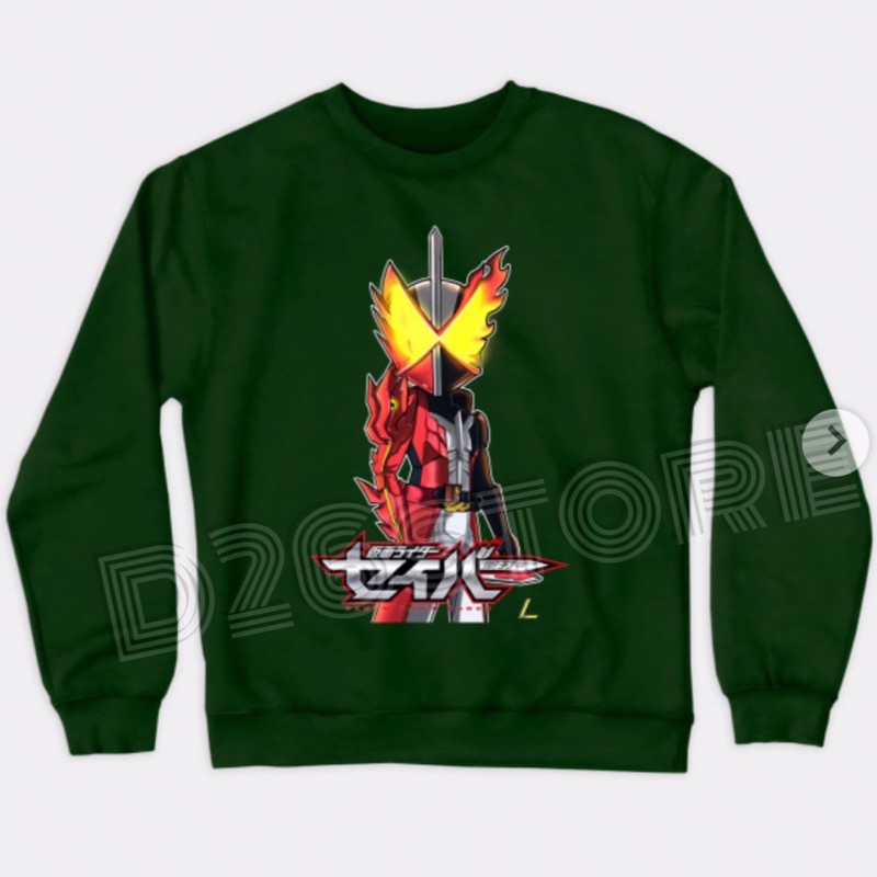 Sweater Sweatshirt Kamen Rider Saber Sabre Chibi Ksatria api Touma Kamiyama Toku Tokusatsu