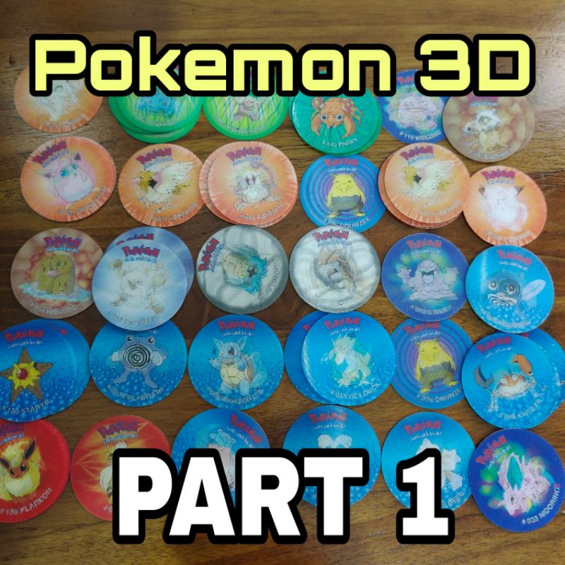 Tazos / Tajos Pokemon 3D Kondisi Baru Mulus New Rare (Part 1)