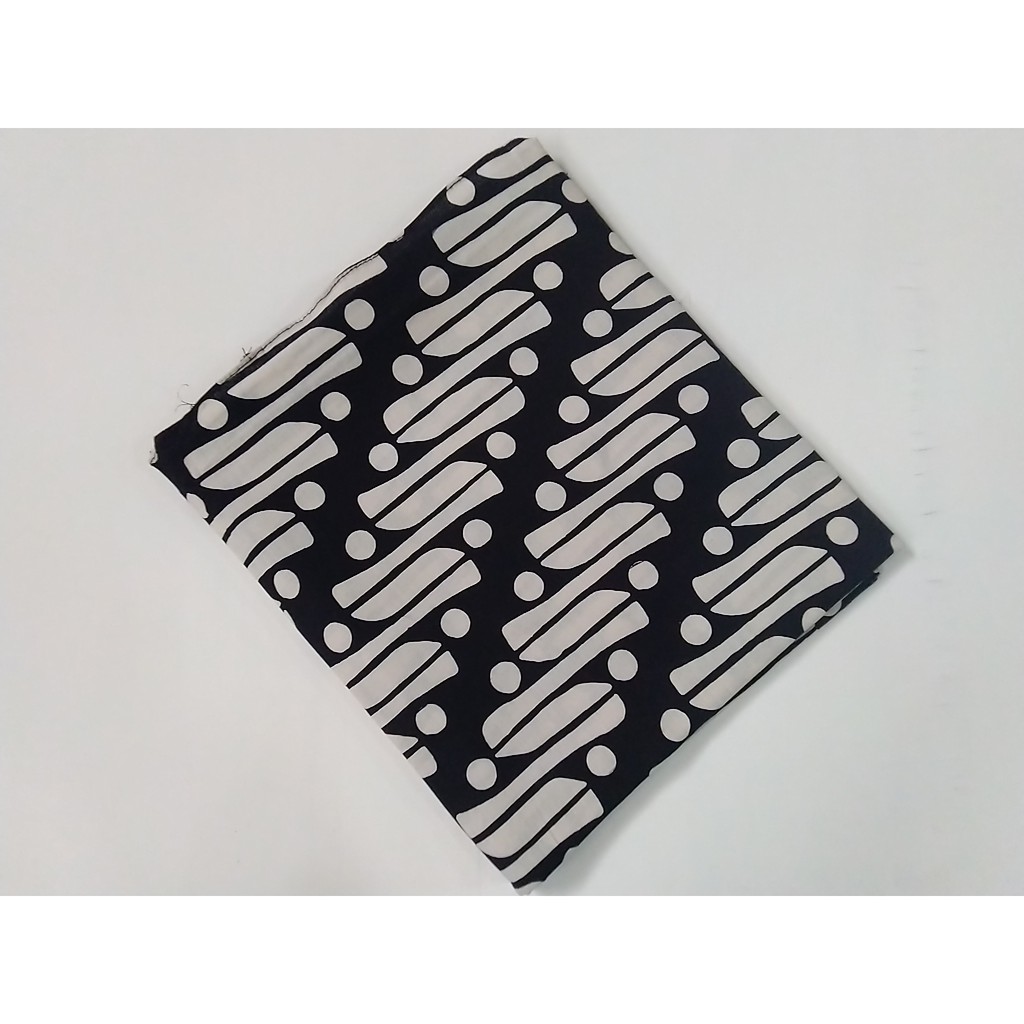 Kain batik cap sewarna Jogja motif parang gendreh hitam