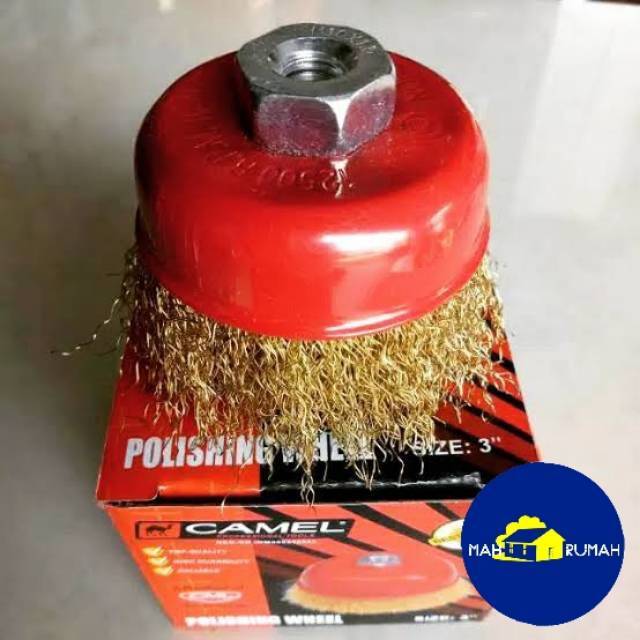 KUNING - Sikat Kawat Mangkok KUNING Gerinda / Cup Brush - CAMEL 3&quot;