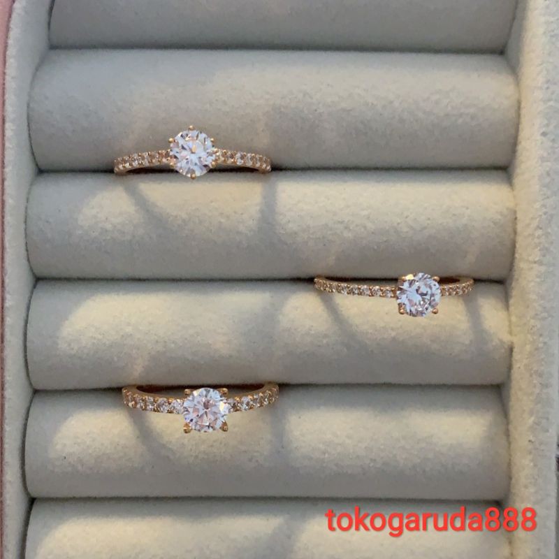 Cincin warna anak dan dewasa emas asli kadar 700 70% 16k 22 ubs seperti berlian solitaire 11 12 13 14 15 16 10