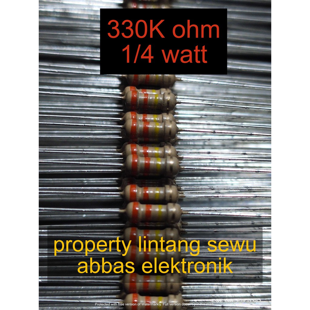 10PCS resistor 330k ohm 330 kilo ohm  0.25 watt