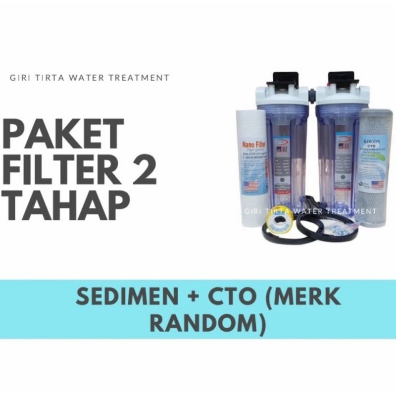 Giri Tirta - Paket Filter Penjernih Air Sumur dan PDAM Komplit Set 2 Tahap Untuk Filtrasi Air