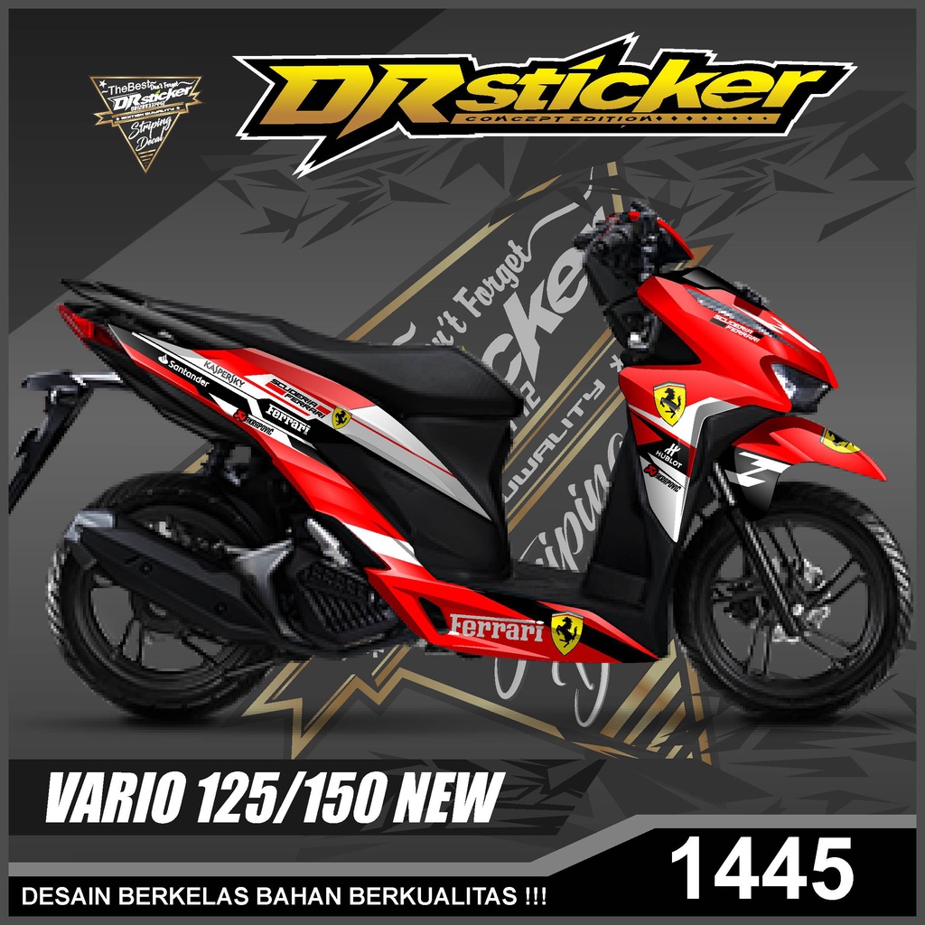 Dekal Sticker VARIO 125/150 NEW Full Body Stiker Skotlet VARIO Desain Ferrari Stiker full body VARIO
