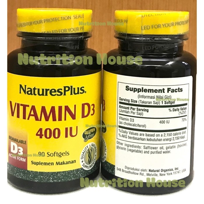 Natures Plus Vitamin Vit D3 D 3 400 Iu 400Iu Tulang Gigi Jantung Anak Vit Anak -