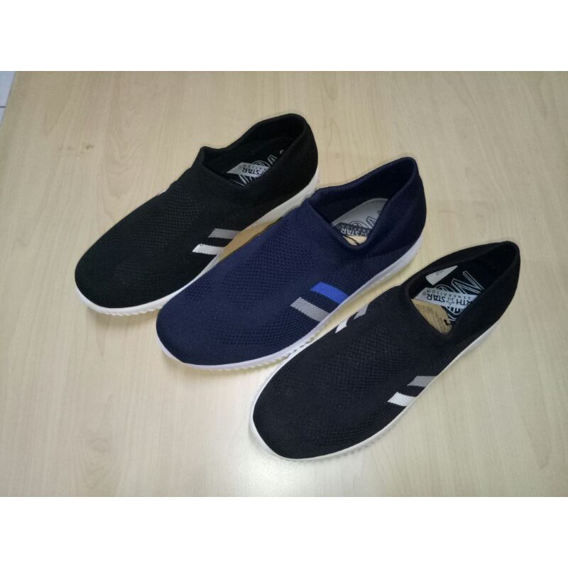 sepatu pria dewasa sneakers north star bata original tanpa tali real picture.