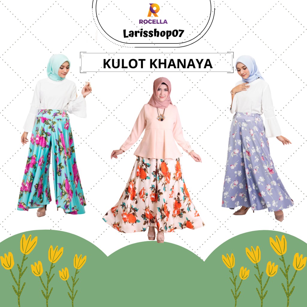 Kulot Payung Bahan Velvet Motif Bunga Dengan Pilihan Warna Yang Menarik Rocella Khanaya