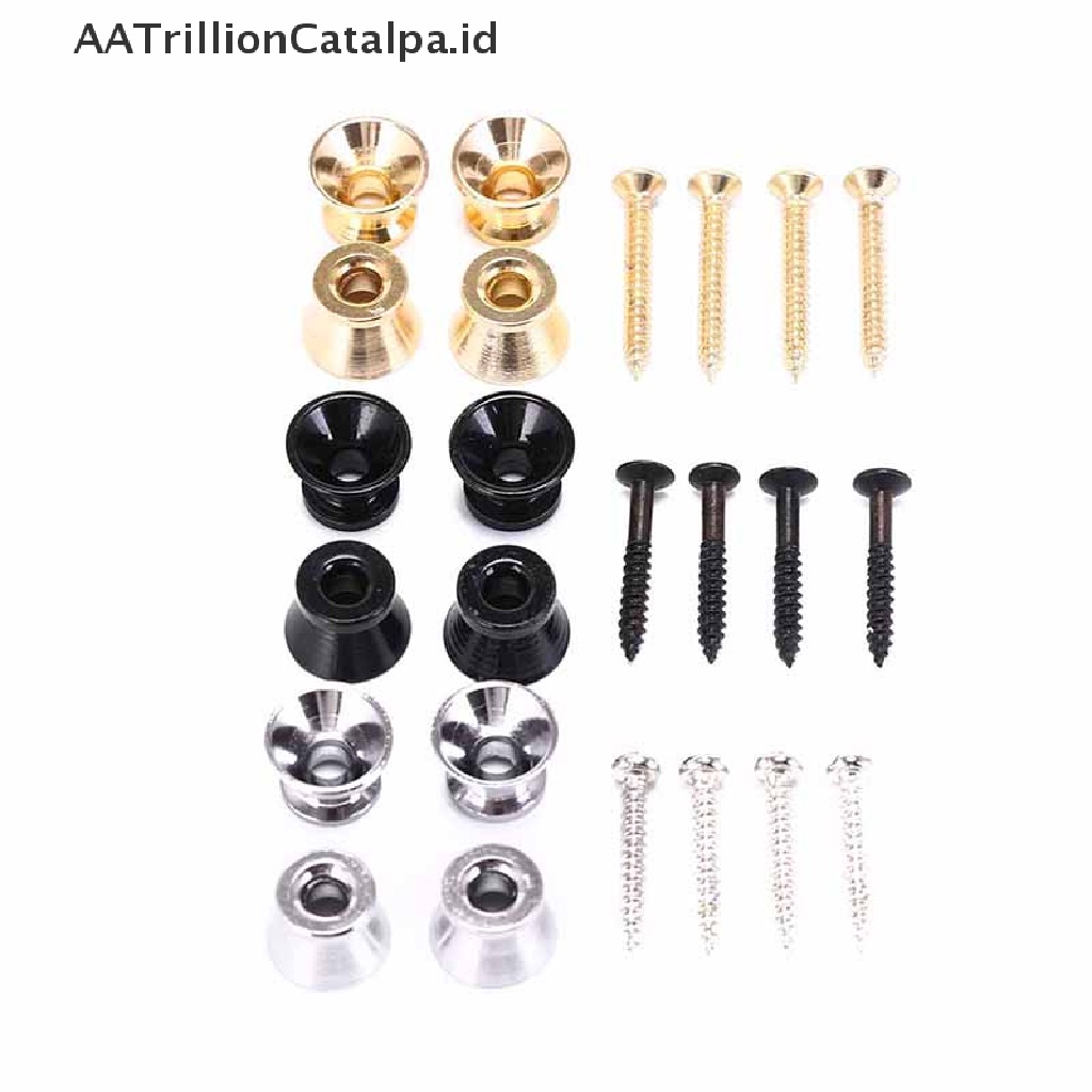 Aatrillioncatalpa 4pcs Pin Sekrup Pengunci strap Gitarbass