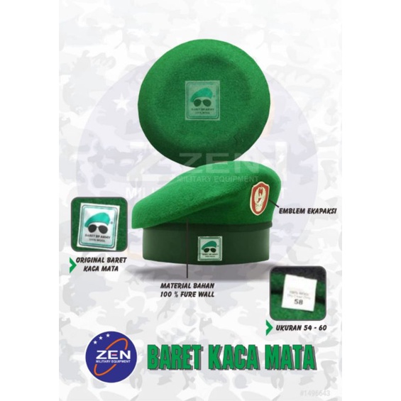 BARET KACAMATA HIJAU/BARET SUAD/BARET EKAPAKSI