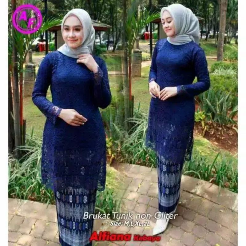 KEBAYA TUNIK BROKAT NON GLITTER / SET KEBAYA MODERN / TUNIK BRUKAT / SETELAN KEBAYA BROKAT TUNIK JUMBO