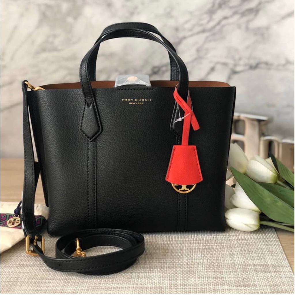 tory burch perry tote black