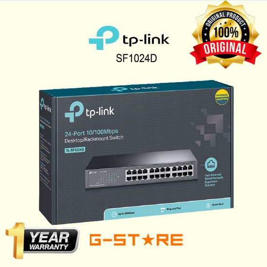 Tplink 24-Port 10/100Mbps Desktop/Rackmount Switch TL-SF1024D TP-Link SF1024D Switch 24 Port UTP 10/