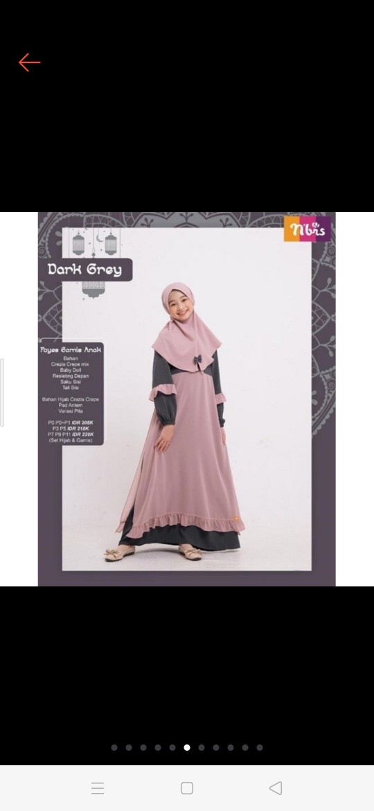 Sarimbit Couple Keluarga Nibras Fayes Dark Grey Bahan Crezia Crepe By Nbrs