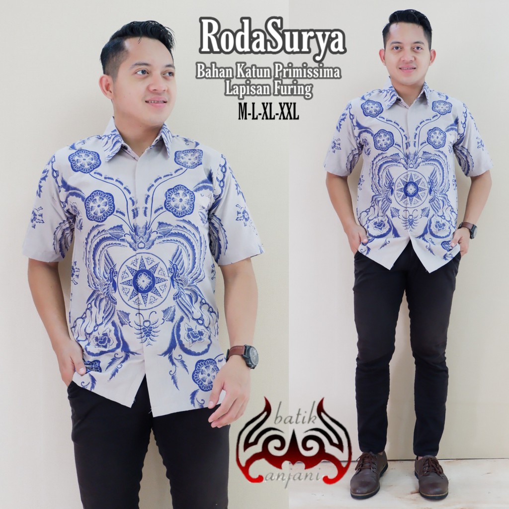 RODASURYA PENDEK Batik Pria Full Furing Bahan Katun Primisima