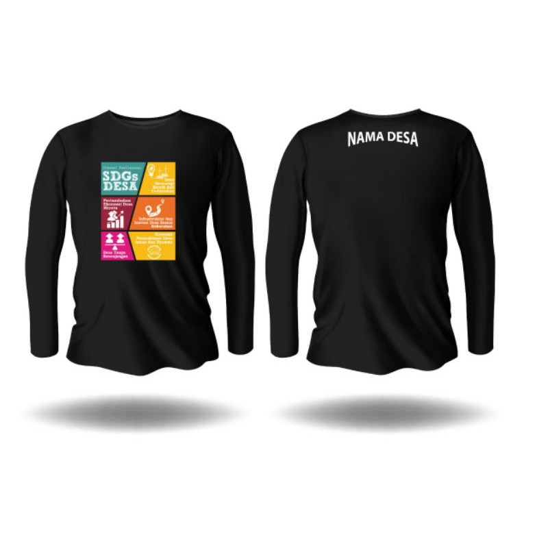 Kaos SDGs Lengan Panjang Bisa Request Warna , Request Desa Dan Bisa Request Gambar Kaos Panjang