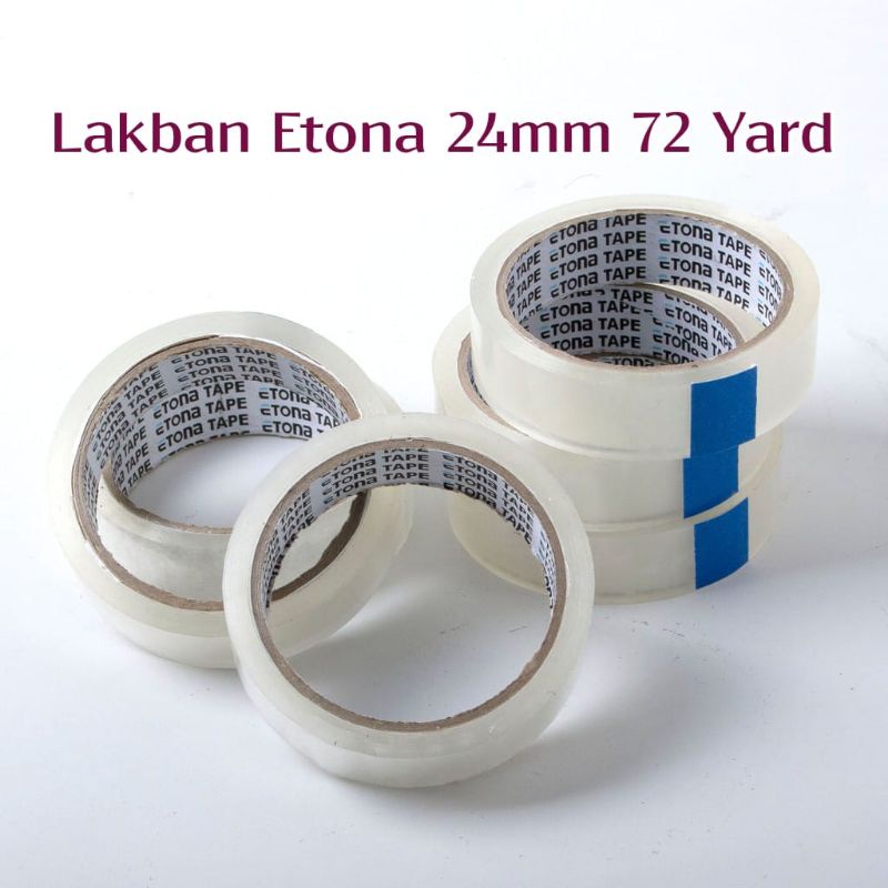 

Lakban Solasi Etona 1 Inch 72 Yard - Solatip Isolasi 24mm Peralatan Olshop Packing