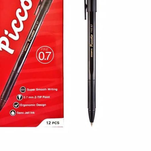 

✴ Pulpen Zebra Piccolo 0.7mm Lusinan - Hitam ⅍