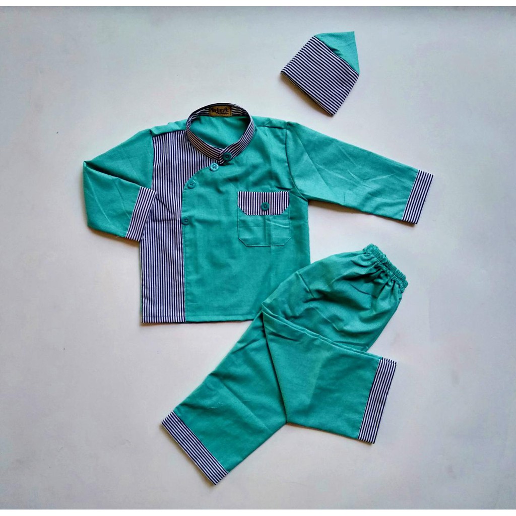 BAJU KOKO SALUR ANAK 1-3 TAHUN WARNA HIJAU TOSKA {READY_STOK}