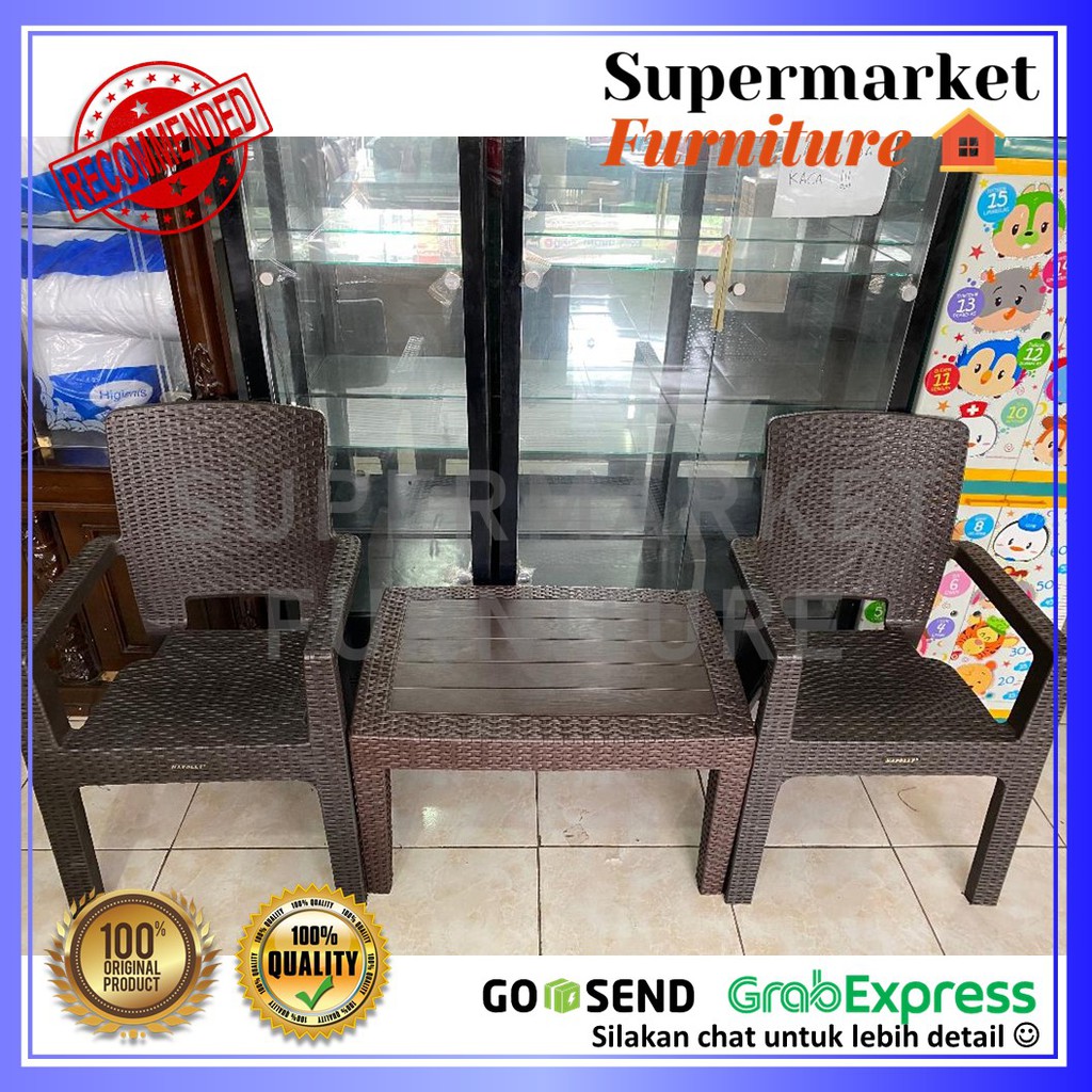 KURSI PLASTIK NAPOLLY SET BIG 8R3 + MEJA OSTR