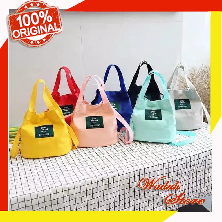 LivingTraveling Share  | Tas Living Traveling Share | Tas Kanvas Korea | Tas Selempang Kanvas Korea