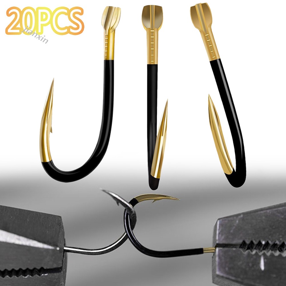 [Jianxin] 20pcs Holder Umpan Pancing Bentuk Cacing Bahan Logam Campuran Titanium