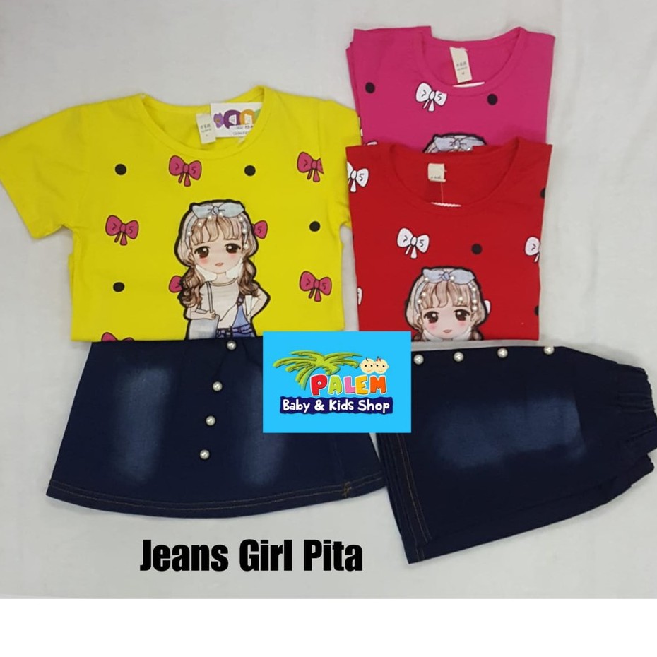 Ane setelan jeans girl pita 0051