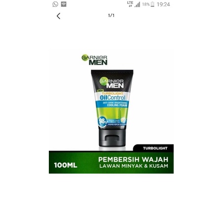 GARNIER Men Turbolight Oil Control Cooling Foam 100ml (98)