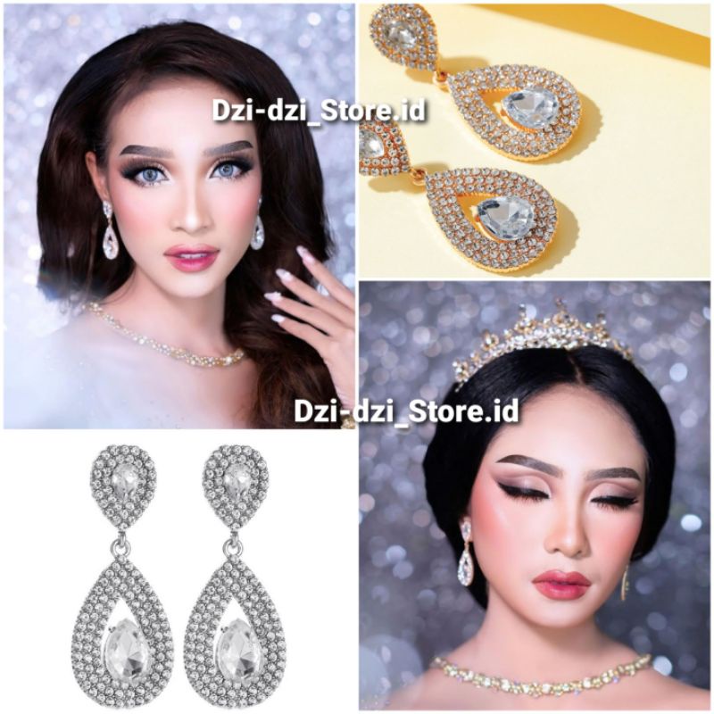 Anting pengantin hijab non hijab | Anting pesta | Anting model korean | Anting pengantin wedding pes