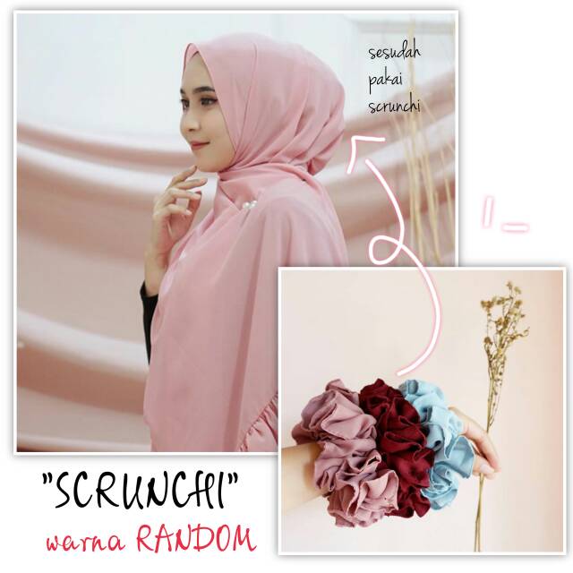 Scrunchie / ikat rambut / kuncir rambut jumbo / penambah volume hijab