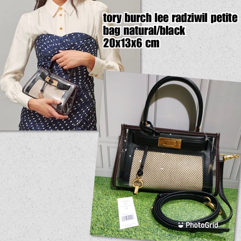 tas wanita tory burch original tb lee radziwill petite transparan black