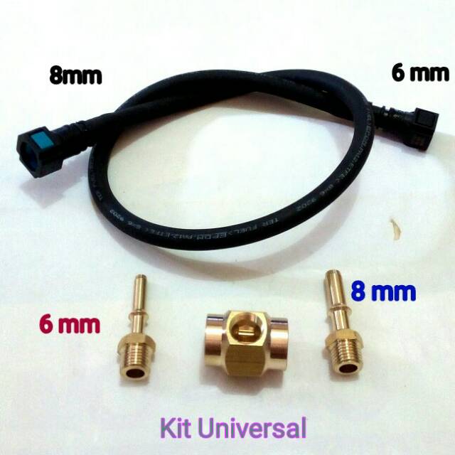 Paket selang dan nepel kit tampa meteran untuk membuat presure gauge alat ukur tekanan fuelpump