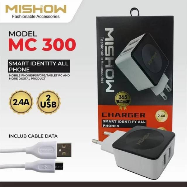 MISHOW Smart Charger 2USB 2.4Amper MC300 MC 300