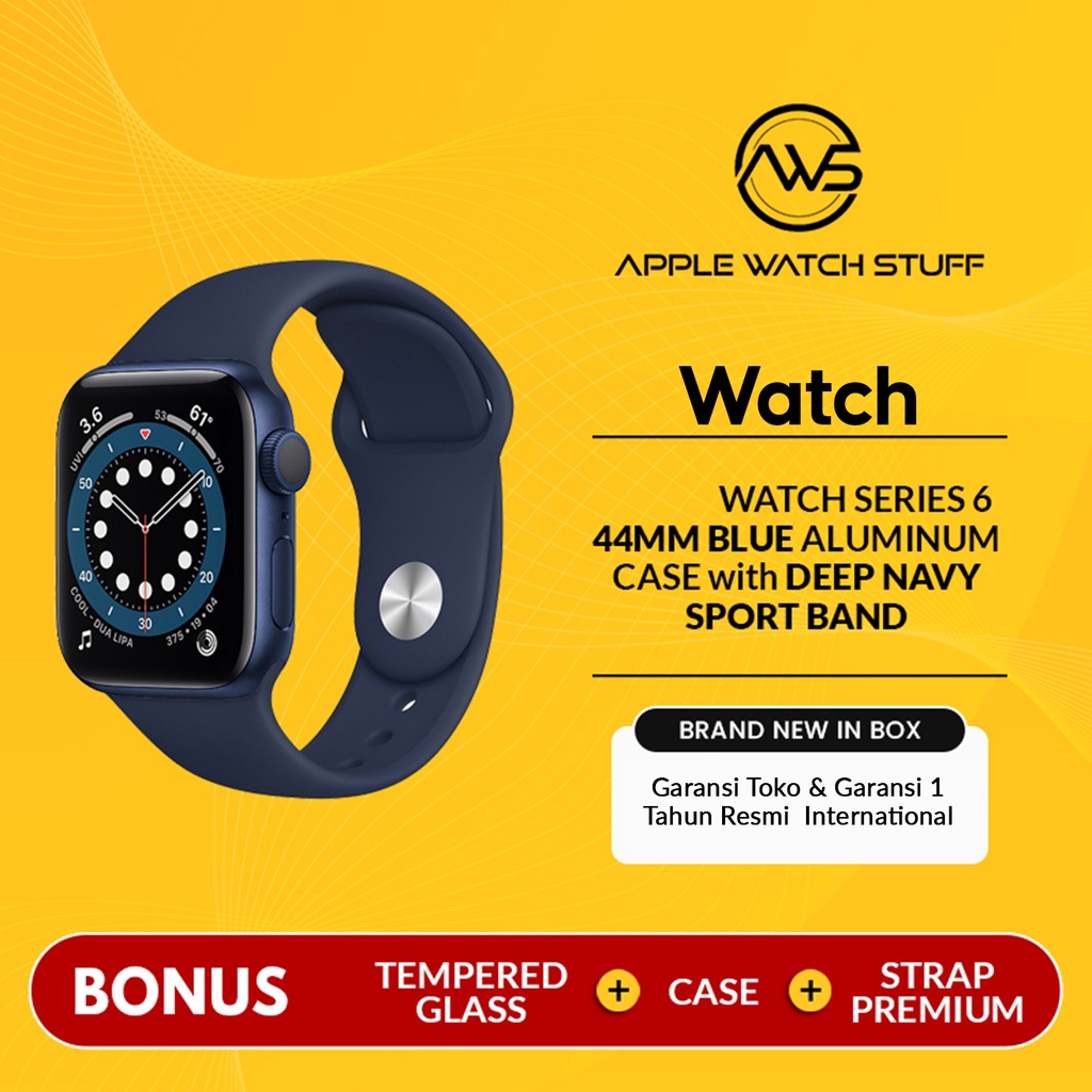 Jual Watch Series 6 44mm Blue Aluminum with Deep Navy Sport Band  Indonesia|Shopee Indonesia