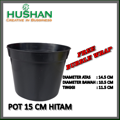 Pot Bunga Plastik 15 Cm Hitam Murah Grosir Lusinan