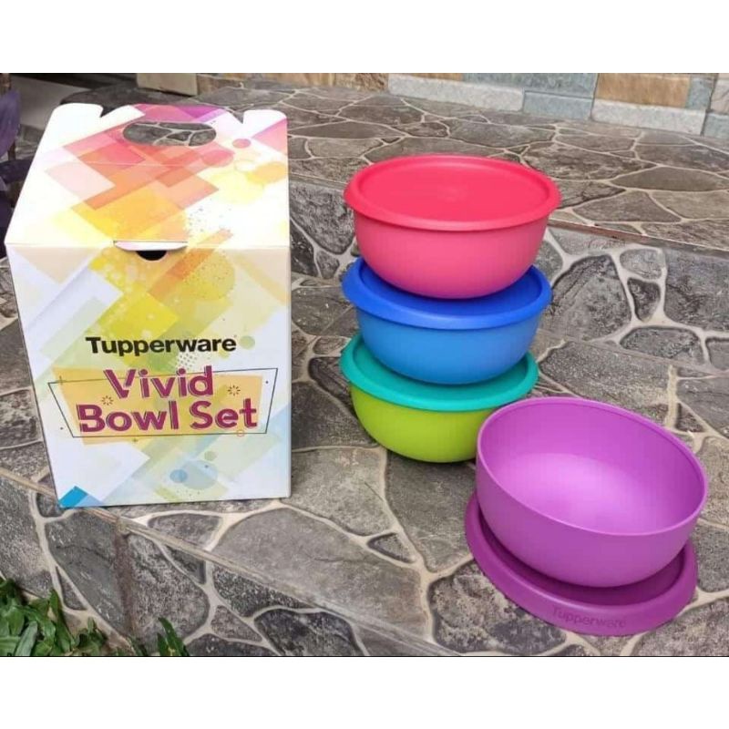 mangkuk vivid bowl 550 ml tuperware set + box
