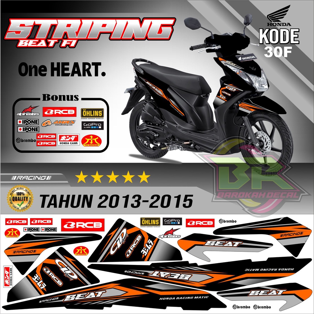 Striping Beat Fi 2013-2016 Stiker Lis Motor Beat Variasi kode 30