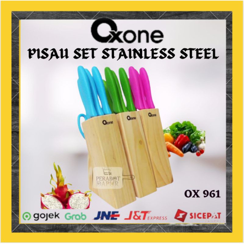 Pisau Set Warna Oxone OX 961 Stainless Steel / Kitchen Knive Set Oxone ox 961/ Perlengkapan Dapur