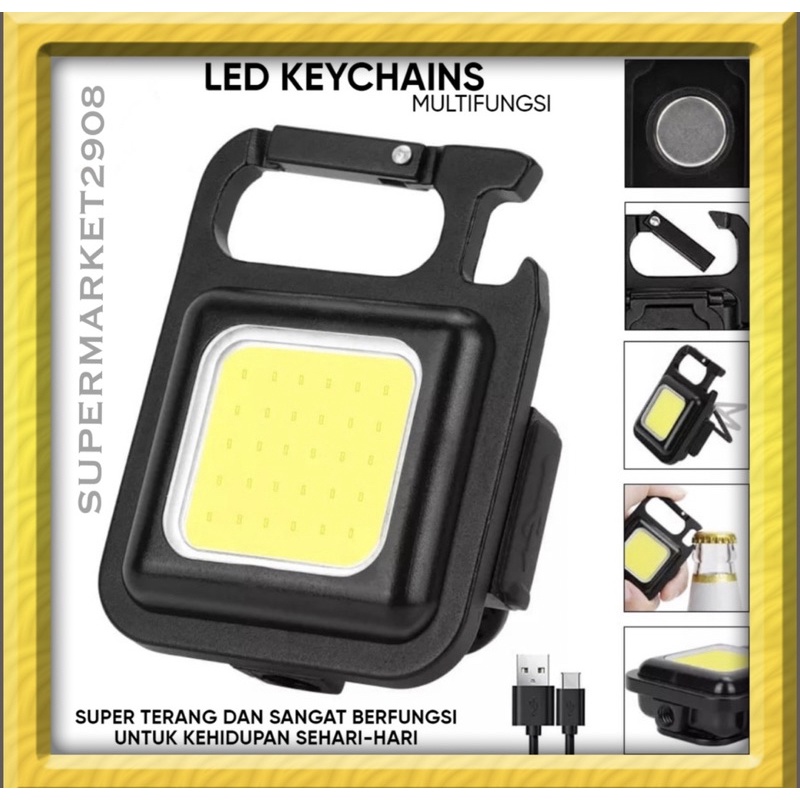 (KEYCHAN) Senter Mini COB LED  Light Gantungan Kunci Tas Senter Camping