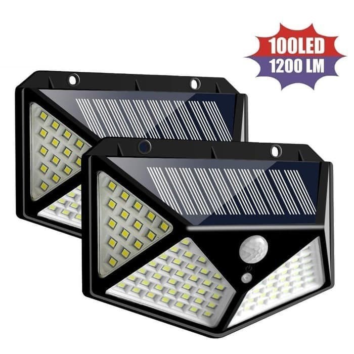 LAMPU DINDING SENSOR TENAGA SURYA 20 DAN 100 LED SUPER TERANG