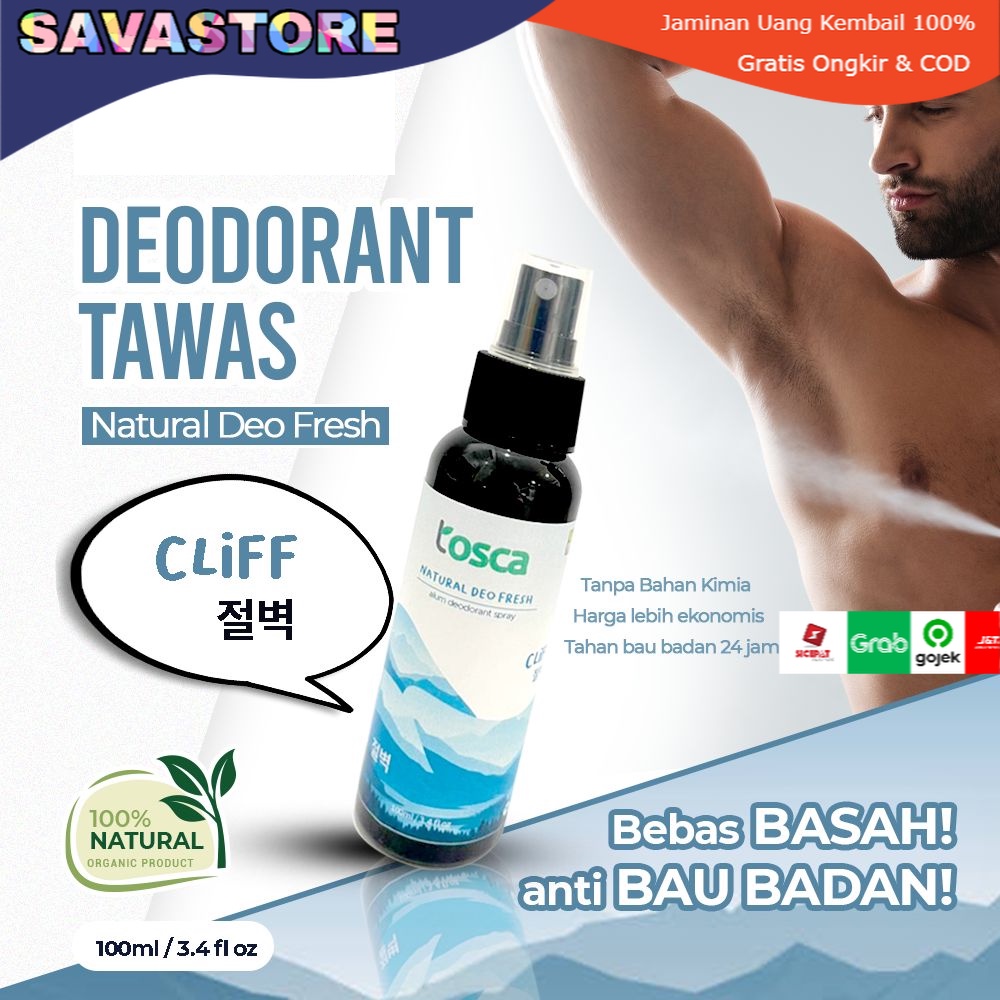 DEODORANT SPRAY Khusus Pria 100ML TAWAS TOSCA PENGHILANG BAU BADAN DAN KERINGAT untuk laki - laki | PEMUTIH KETIAK