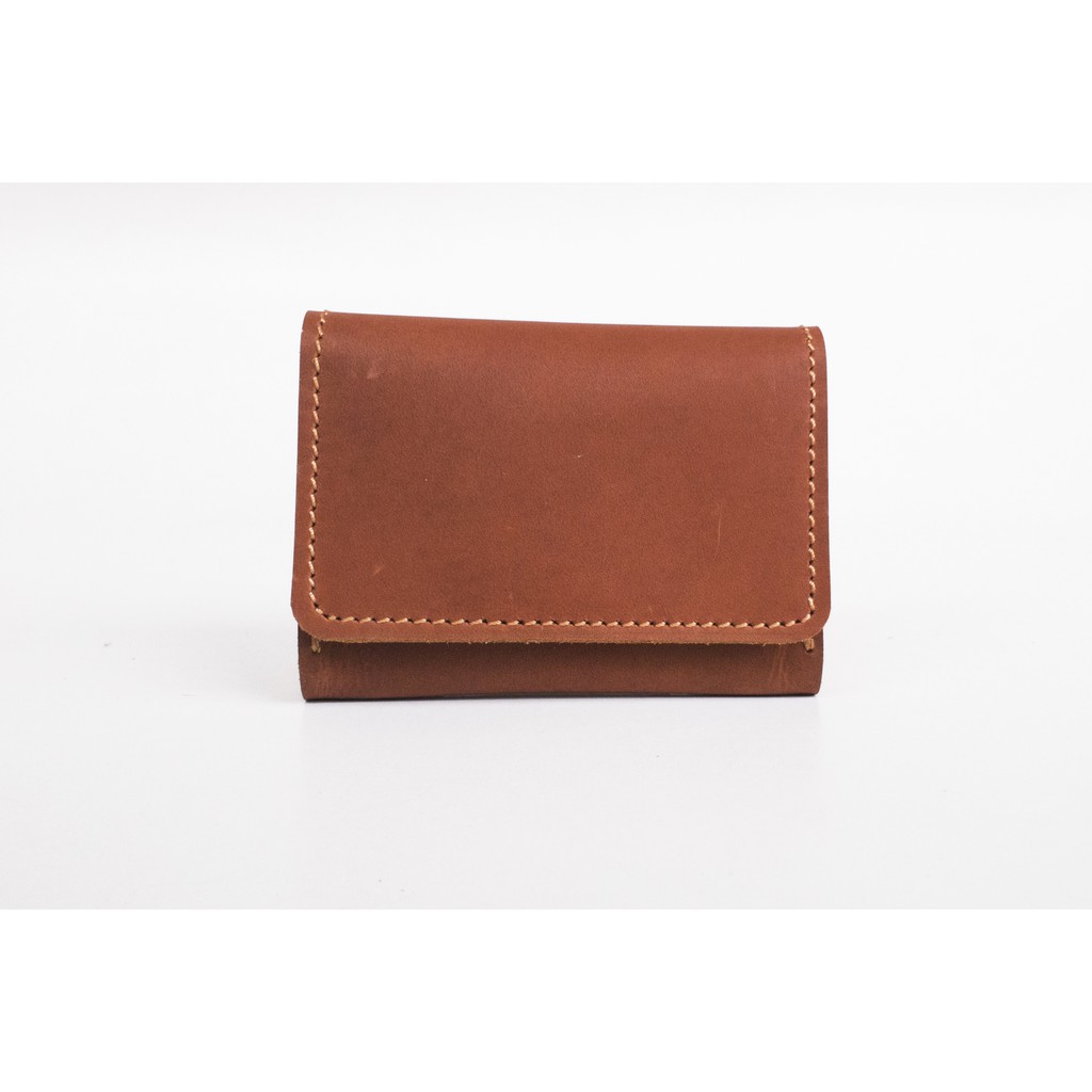 dompet kartu kulit sapi crazyhorse muat banyak kartu | card holder- vintage brown